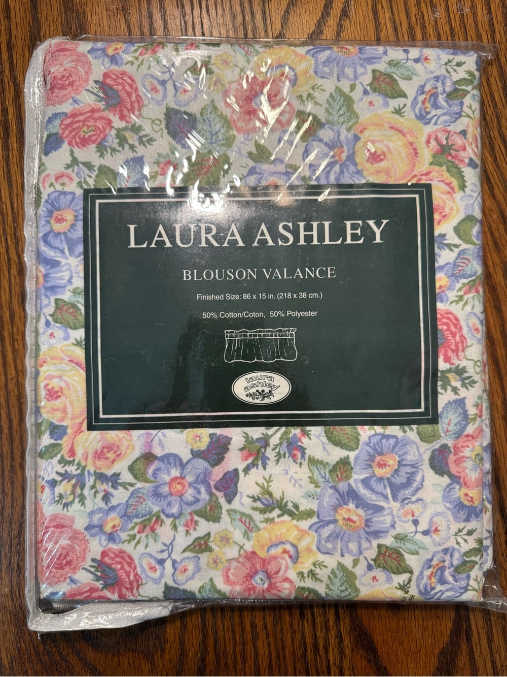 Vintage Laura Ashley Quartet Blouson Valance 86"x15" Floral New in Original Pkg - Picture 2 of 8